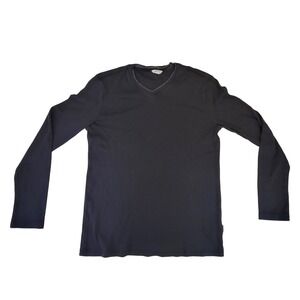 Calvin‎ Klein Mens Small Long Sleeve V-Neck T-Shirt Top Black